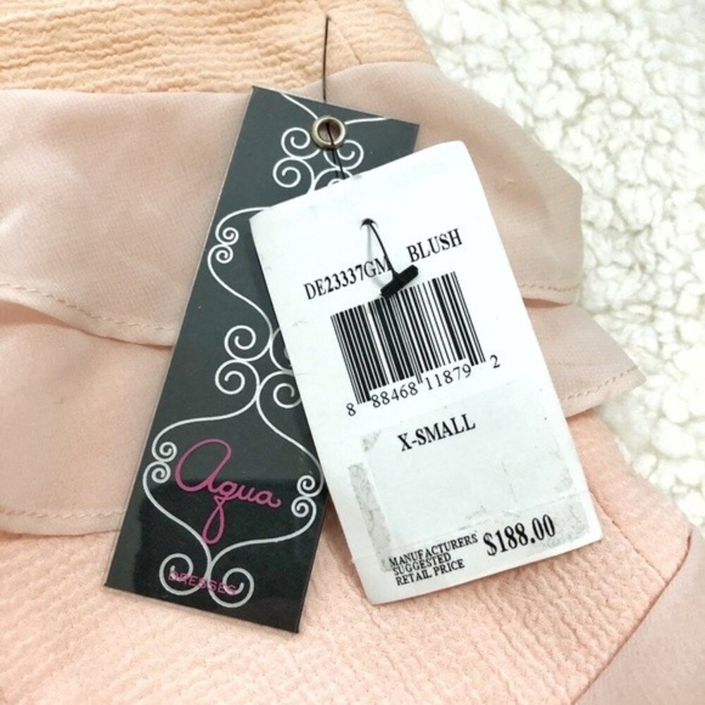 NWT Aqua Ruffle Pink Maxi gown Sz XS - Picture 4 of 6